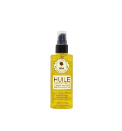 Huile protectrice cheveux secs et abîmés.